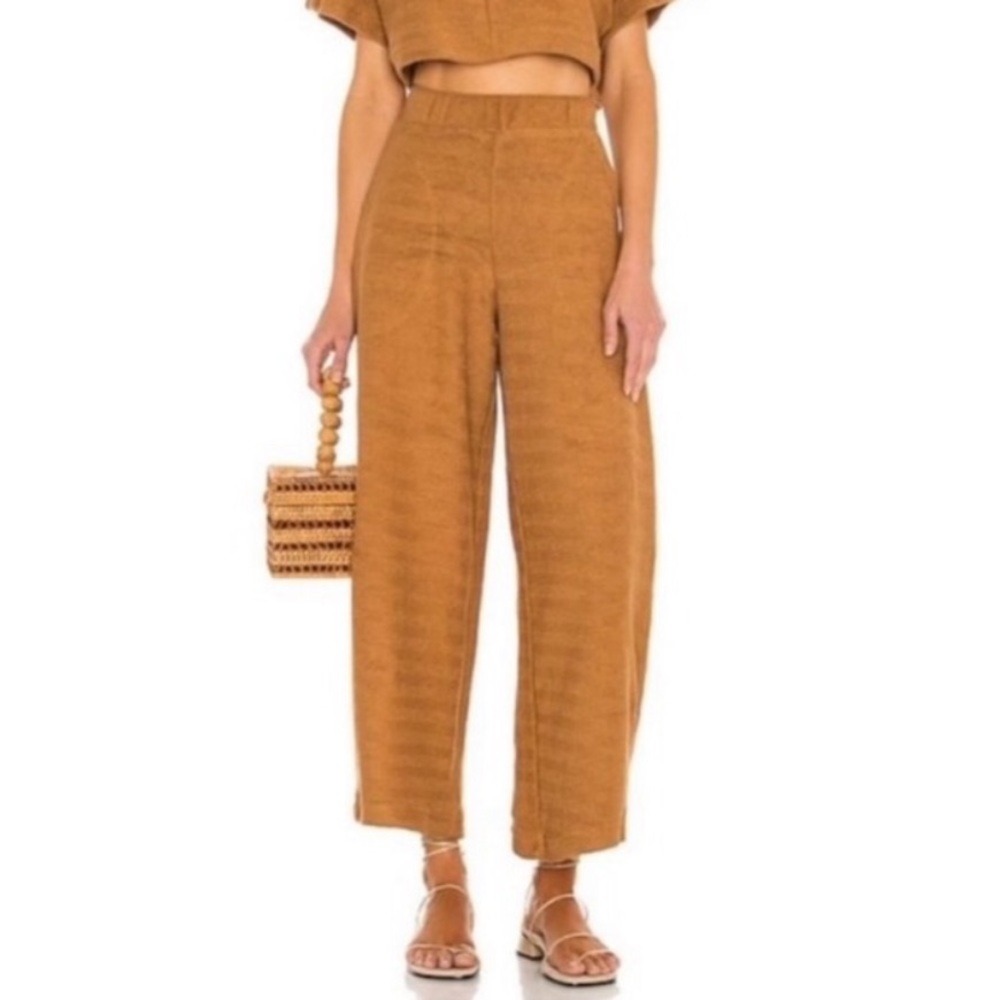 FP Beach Changing Tides Terry Cloth Textured Wide Leg Barrel Pant - Picture 3 of 6